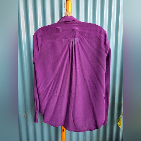 Joe Fresh Vibrant Purple Button-Down Shirt 100% Silk Small - Picture 6 of 8
